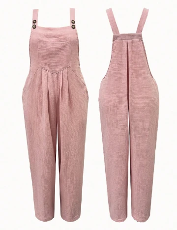 Salopeta SHEIN CURVE, roz pudra