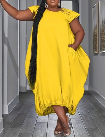 
						Rochie medie SHEIN CURVE, galben