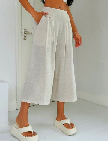 Pantaloni SHEIN, ecru