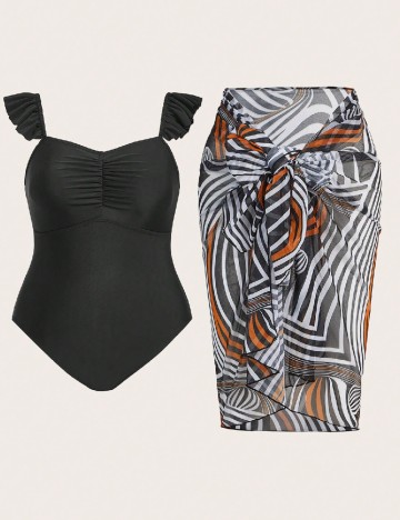 
						Costum de baie SHEIN CURVE, negru