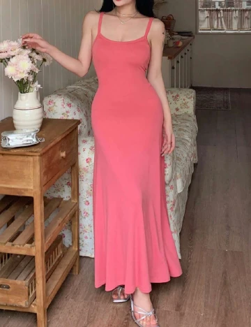 Rochie lunga Dazy, roz