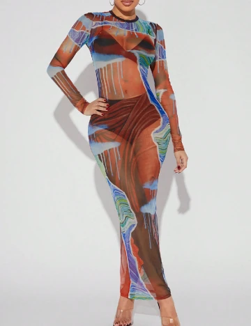 Rochie de plaja SHEIN, mix culori