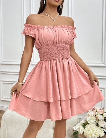 Rochie scurta SHEIN, roz pudra