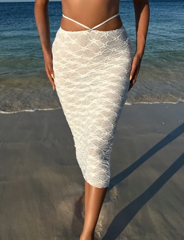 Fusta de plaja SHEIN, alb