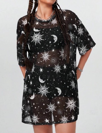 
						Tricou Oversize SHEIN CURVE, negru