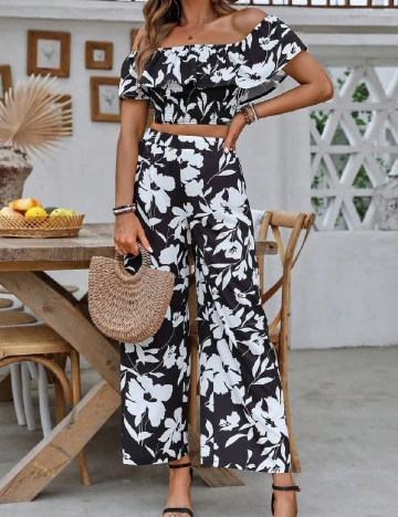 Compleu SHEIN, alb/negru