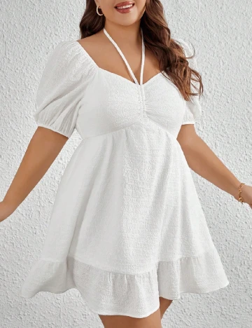 Rochie scurta SHEIN CURVE, alb