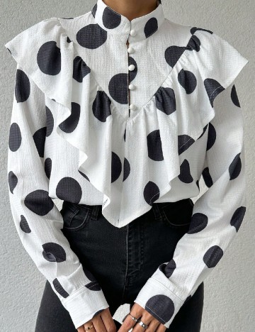 Bluza SHEIN, alb/negru