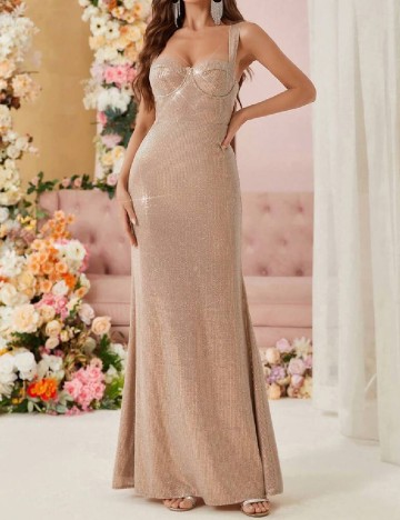 
						Rochie lunga SHEIN, roz pudra