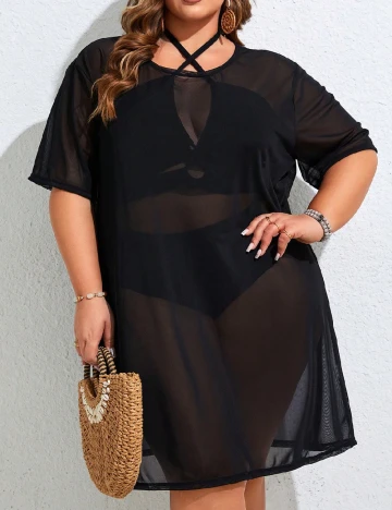 Rochie de plaja SHEIN CURVE, negru
