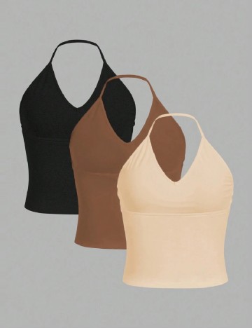 
						Set topuri 3 bucati SHEIN CURVE, mix culori