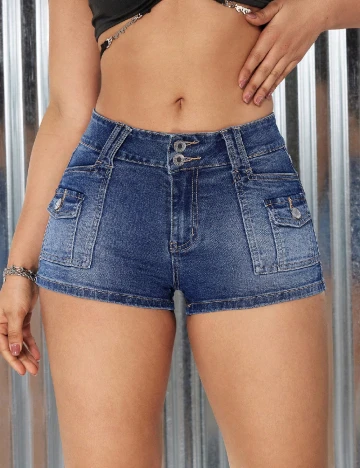 Pantaloni scurti SHEIN, albastru