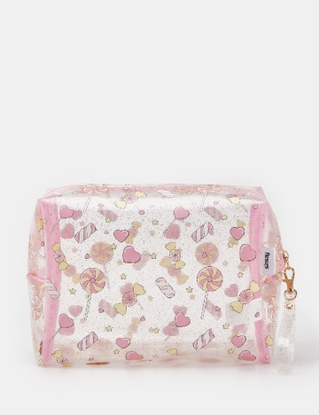 
						Portfard Sinsay, transparent/roz