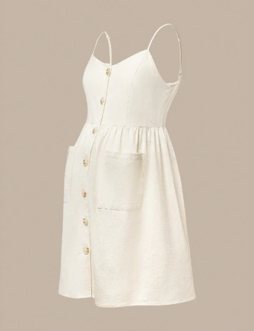 Rochie scurta SHEIN Maternity, ecru