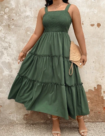 Rochie lunga SHEIN CURVE, verde