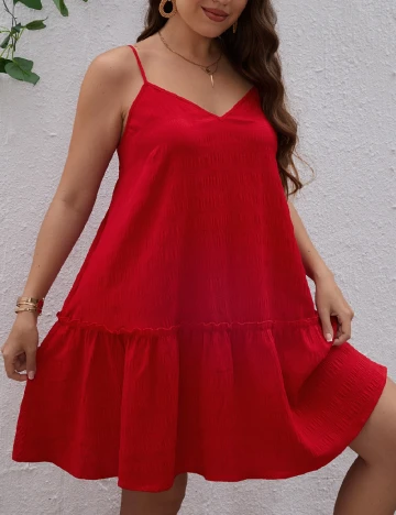 Rochie scurta SHEIN CURVE, rosu