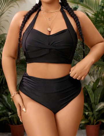 
						Costum de baie SHEIN CURVE, negru