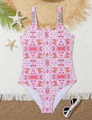 
						Costum de baie Shein Kids, roz