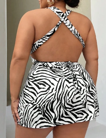 Compleu SHEIN CURVE, alb/negru