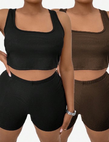 
						Set compleuri SHEIN CURVE, negru/maro