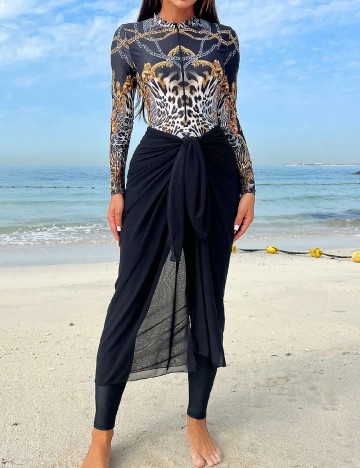 
						Compleu De Plaja SHEIN, negru