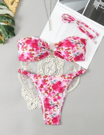 Costum de baie SHEIN, floral print