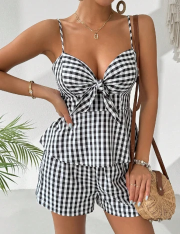 Compleu SHEIN, alb/negru