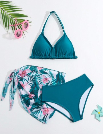 
						Costum de baie Shein Kids, turcoaz