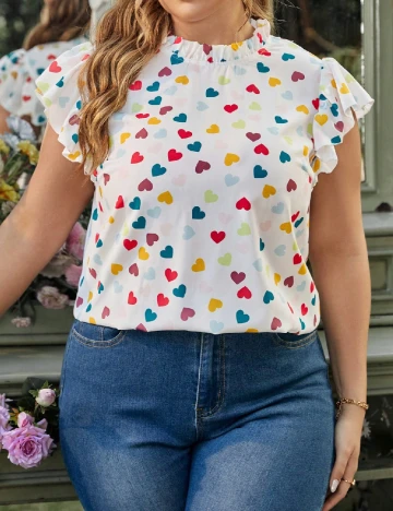 Bluza SHEIN CURVE, alb