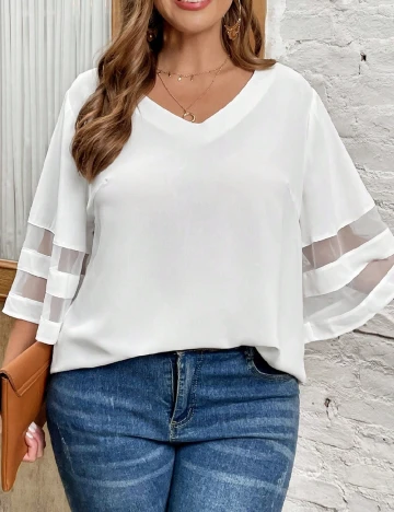 Bluza Emery Rose Curve, alb