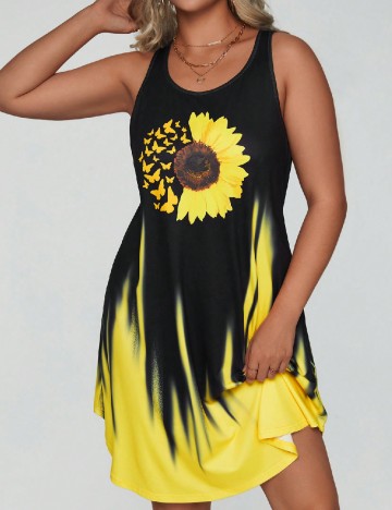 
						Rochie scurta SHEIN CURVE, negru/galben