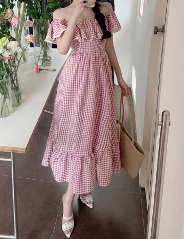 Rochie medie Dazy, roz