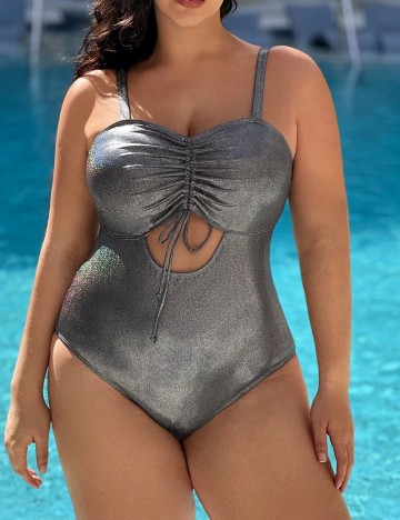 
						Costum de baie SHEIN CURVE, argintiu