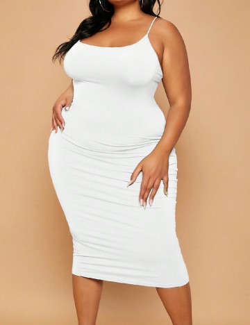 
						Rochie medie SHEIN CURVE, alb