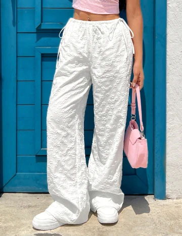 Pantaloni SHEIN, alb