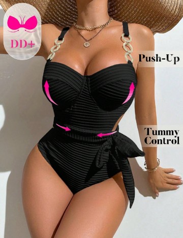 
						Costum de baie SHEIN, negru