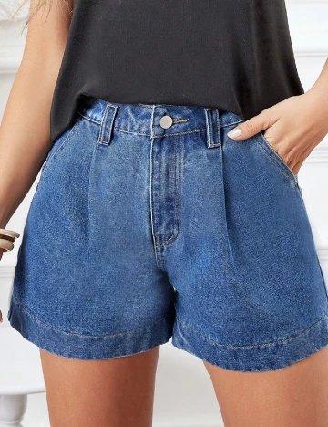 Pantaloni scurti SHEIN, albastru