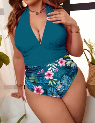 
						Costum de baie SHEIN CURVE, albastru