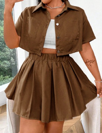 
						Compleu SHEIN CURVE, maro