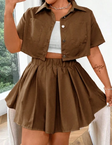 Compleu SHEIN CURVE, maro