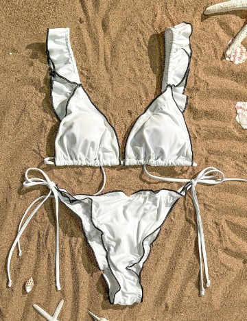 
						Costum de baie SHEIN, alb