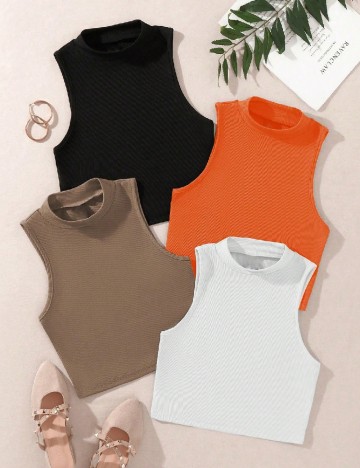 
						Set topuri 4 bucati SHEIN CURVE, mix culori