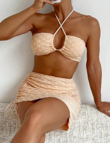 Costum de baie SHEIN, crem