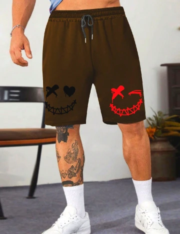 Pantaloni scurti SHEIN Plus Size Men, maro