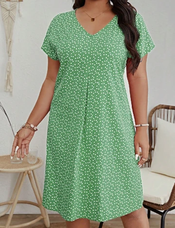 Rochie scurta Emery Rose Curve, verde