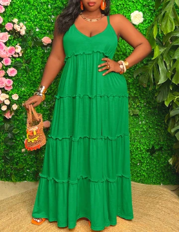 Rochie lunga SHEIN CURVE, verde