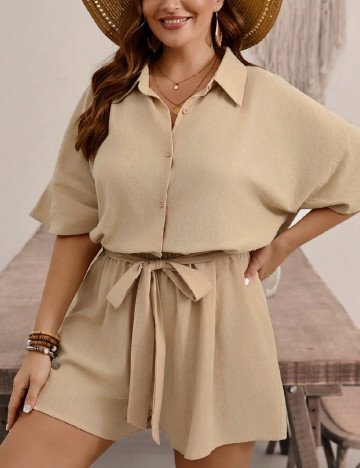 
						Salopeta SHEIN CURVE, maro deschis