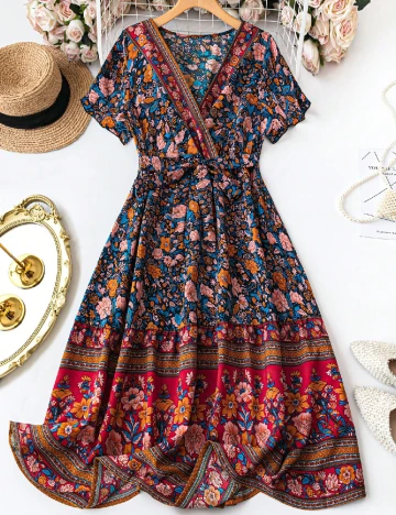 Rochie lunga SHEIN CURVE, floral print