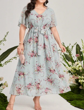 Rochie lunga SHEIN CURVE, floral print