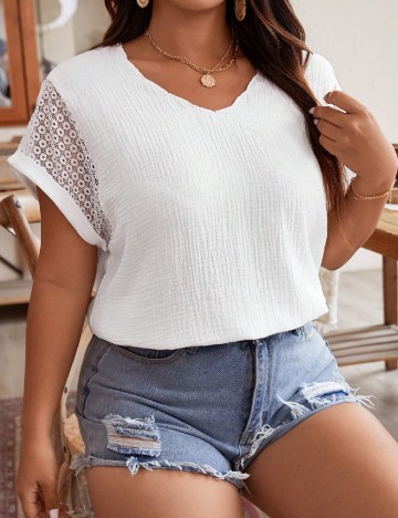 
						Bluza SHEIN CURVE, alb